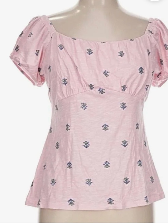 torrid Tops - torrid Pink Short Sleeve Square Neck Top with Floral Motif